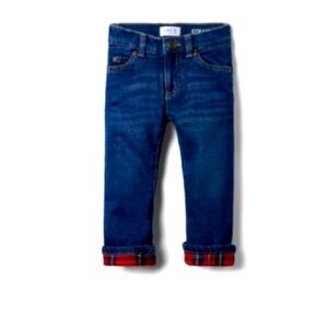 Janie and Jack Flannel-lined Straight leg Jean, Kingsley wash